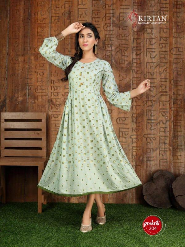 Kirtan Prakriti 2 Rayon Fancy Long Kurti Catalogue